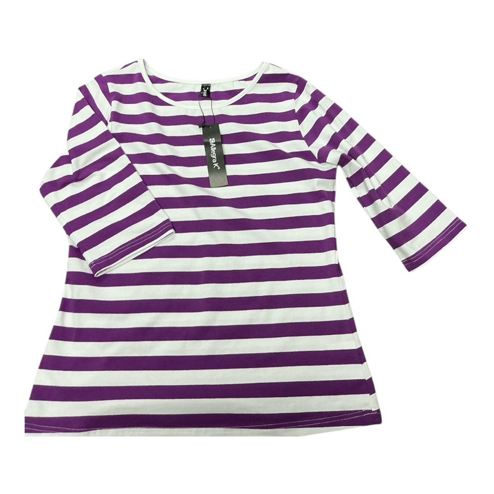 Allegra K - NWT - Purple and White Striped Top